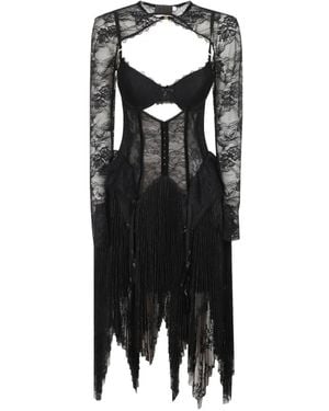 Zimmermann Valiant Lingerie Lace-Panelled Mini Dress - Black