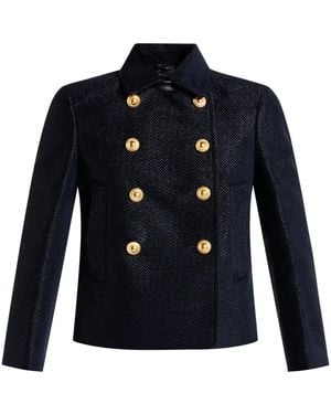 Tom Ford Cropped Peacoat - Blue