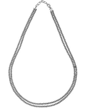 Desmo Crystal Two-Row Necklace - White