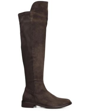 Julie Dee Suede Over-The-Knee Boots - Brown