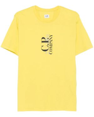 C.P. Company Logo-Print Cotton T-Shirt - Yellow