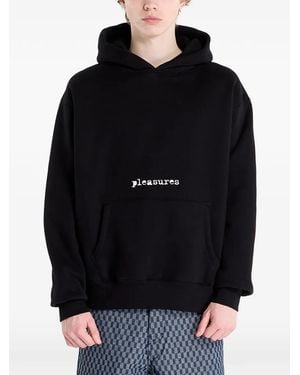 Pleasures Logo-Print Hoodie - Black