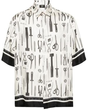 Fendi Luxury Silk Shirt For - White