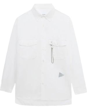 and wander Flap-Pocket Shirt - White
