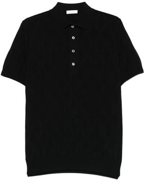 Diktat Diamond-Knit Polo Shirt - Black