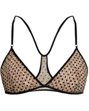 Tom Ford Polka-Dot Lace-Trim Bra - Natural