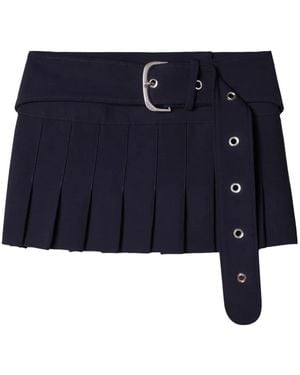 Off-White c/o Virgil Abloh Off- Belted Pleated Miniskirt - Blue