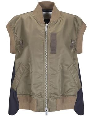 Sacai Zip Waistcoat - Brown