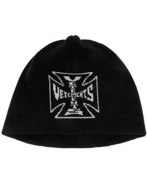 Vetements Beanie Mit Logo - Schwarz