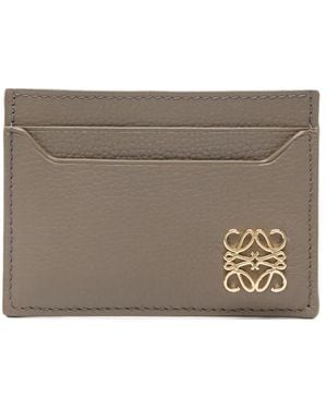 Loewe Logo-Plaque Calfskin Cardholder - Grey
