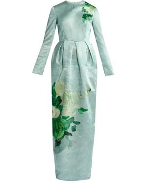 Erdem Kleid Mit Blumenmuster - Grün