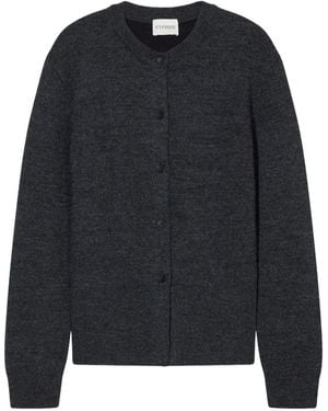 Closed Crew-Neck Cardigan - Blue