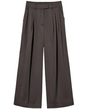 Twinset Satinhose Mit Weitem Bein - Grau