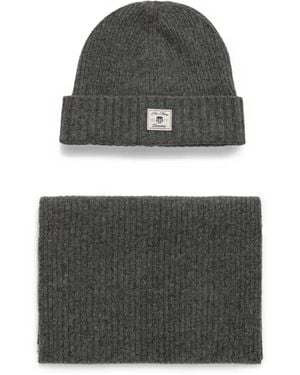 GANT Logo-Patch Beanie - Gray