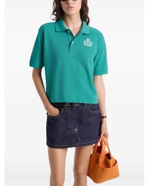 Sporty & Rich H&W Embroidered-Logo Polo Shirt - Green