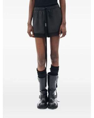 Ann Demeulemeester Ante Boxer Lace-Border Shorts - Black