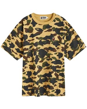 A Bathing Ape Camiseta con motivo militar - Amarillo