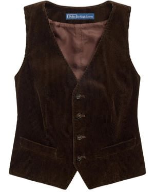 Polo Ralph Lauren Corduroy Button-Up Waistcoat - Black