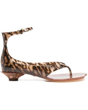 Chloé Leopard-Print Sandals - Brown