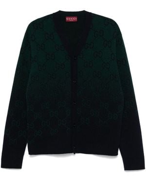 Gucci GG Degradé-jacquard Cardigan - Black