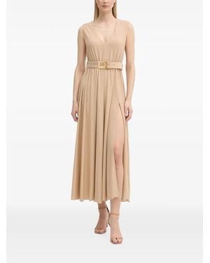 GAUDI Belted Sleeveless Maxi Dress - Natural