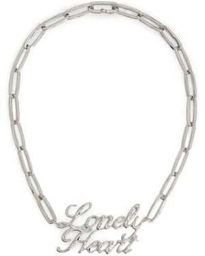 Jil Sander Slogan-Plaque Necklace - Metallic