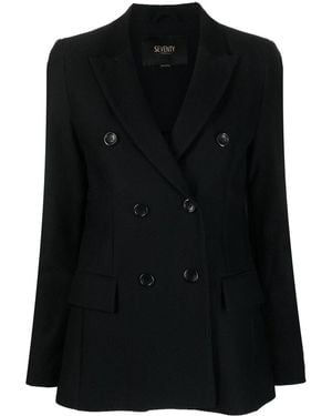 Seventy Double-Breasted Tailored Blazer - Black