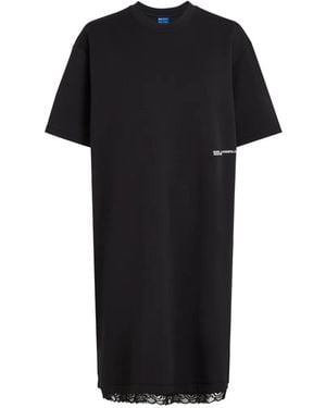 KARL LAGERFELD Lace-Hem Mini Dress - Black