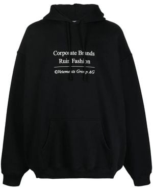 Vetements Felpa Oversize Con Stampa Grafica - Nero