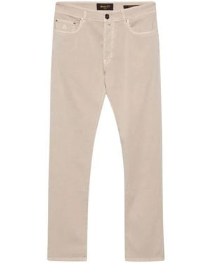 Moorer Logo-Embroidered Tapered Pants - Natural