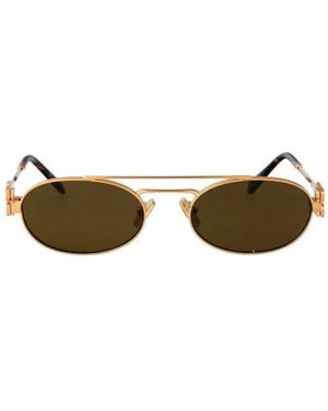 Miu Miu Oval-Frame Sunglasses - Metallic