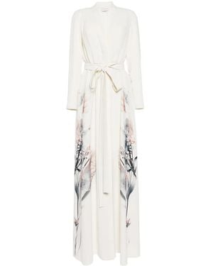 Saiid Kobeisy Floral-Print Kaftan Dress - White
