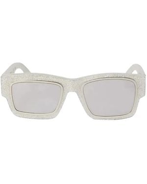 Palm Angels Gafas De Sol Con Montura Rectangular Y Efecto De Purpurina - Blanco