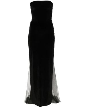 Atu Body Couture Bow-Detail Velvet Gown - Black