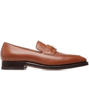 Bally Scribe Grained Leather Loafers - Brown
