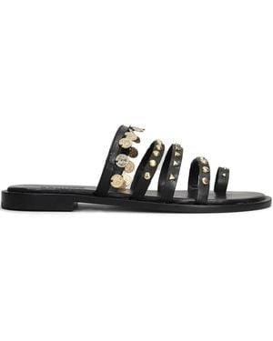 SCHUTZ SHOES Flache Sandalen Mit Nieten - Schwarz