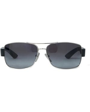 Prada Linea Rossa Logo Hinges Square Sunglasses - Blue