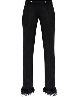 MISBHV Feather-Trim Pants - Black