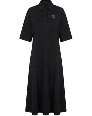 Marine Serre Logo Polo Dress - Black