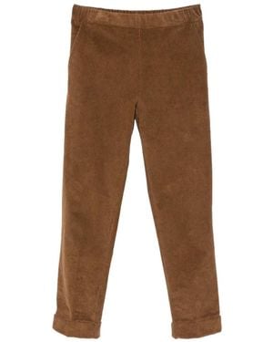Whyci Corduroy Turn-Up Trousers - Brown