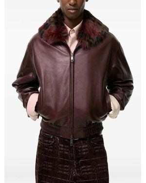 Burberry Leather Latchford Jacket - Red