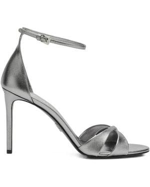 Prada Leather Heeled Sandals - White