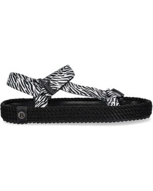 Bohonomad Miami Zebra-Print Rope Sandals - White