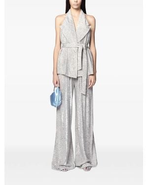 Twentyfourhaitch Arizona Sequinned Palazzo Trousers - White