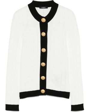 Balmain Cárdigan de dos tonos - Blanco