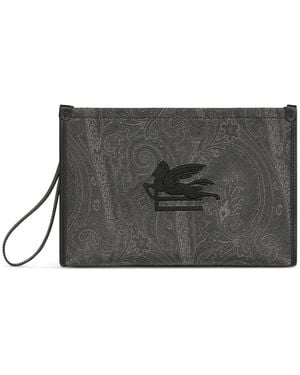 Etro Große Essential Clutch Mit Paisley-Print - Grau