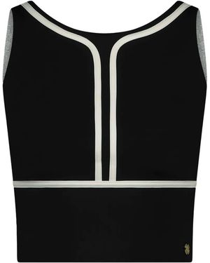 HOUSE OF GRAVITY Contrast-Detail Crop Top - Black