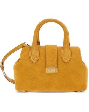 Schell Top Handles Metallic Lettering Tote Bag