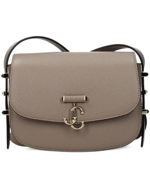 Jimmy Choo Bandolera Con Placa Del Logo - Gris