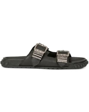 Ash Buckle-Strap Leather Sandals - Black